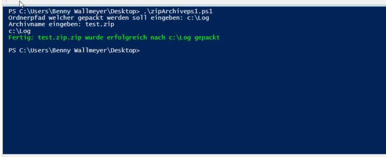 Powershell Zip Archive