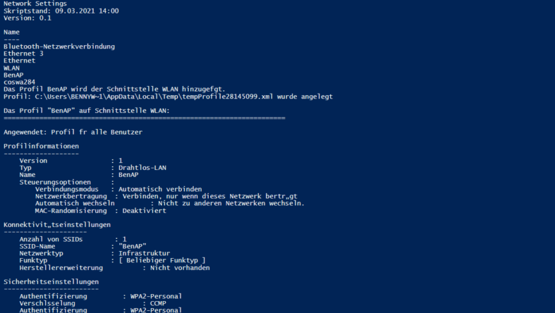 Powershell Netzwerk Interface Einstellungen